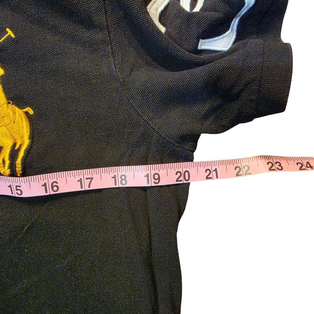 VTG Polo Ralph Lauren Mens Blackwatch Big Pony Crest Polo Shirt Black Med #3 - Picture 4 of 9